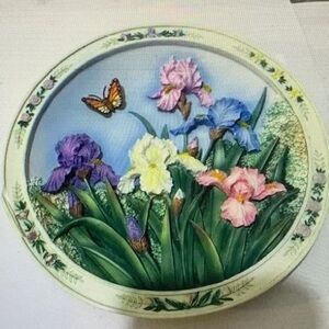 Lena Liu's Beautiful Gardens "The Iris Garden" 3-D Collector Plate - No. E2896